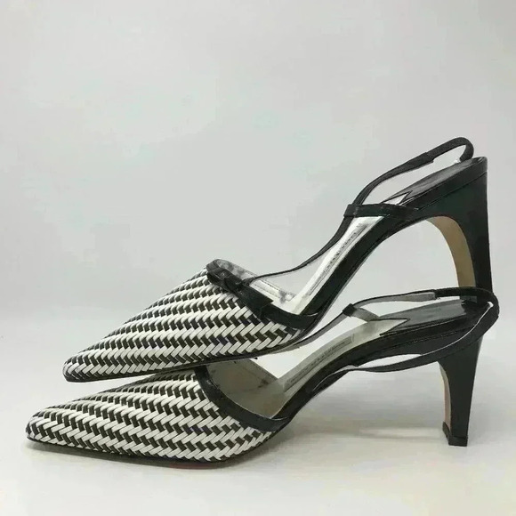 Sacha Made in Spain Black White 8 Wicker Shoes - Picture 5 of 8